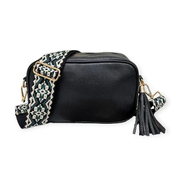 "The Sunday Bruncher" Black Russian Camera Style Crossbody Bag - Picture 16 of 16